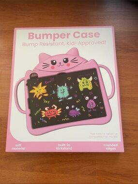 I Pad case Kids Pink Cat Bumper Case - Durable Tablet Cover